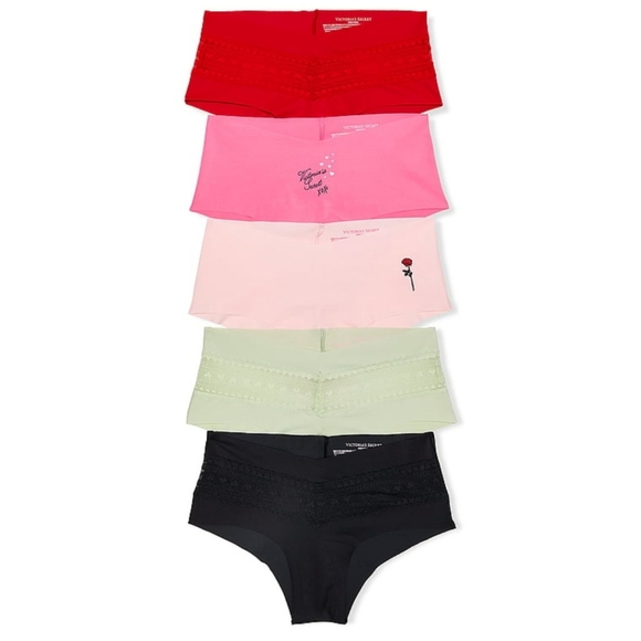 BYOPP🛍 Victoria's Secret No-Show Heart Lace Cheeky XOXO Pink Panty NWOT - Picture 5 of 5